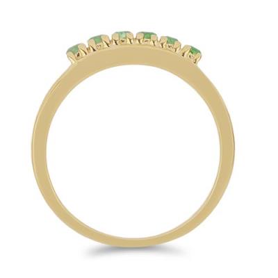 BUY STERLING SILVER NATURAL EMERALD CLUSTER RING